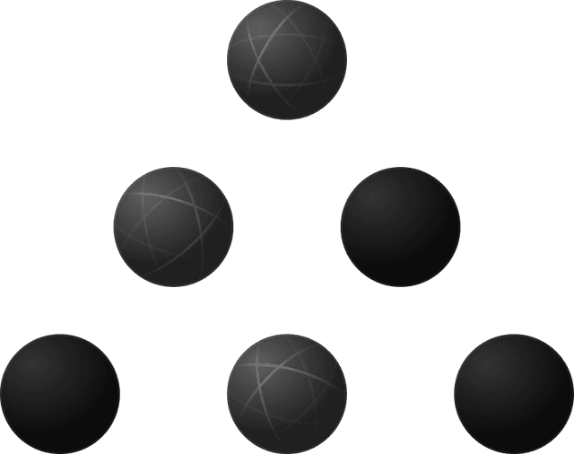 A tree structure of 3D spheres are connected by lines